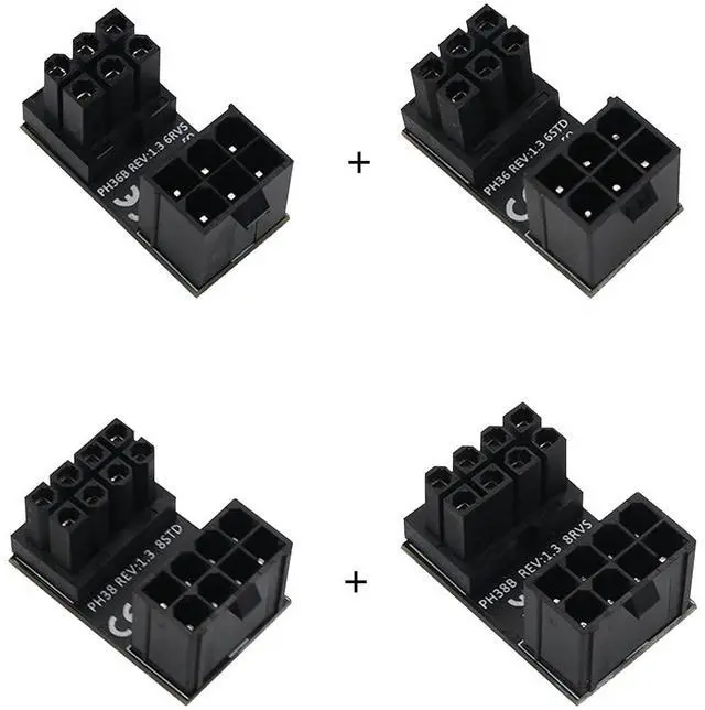Alt view image 3 of 6 - ATX Female to Male 8pin STD 180 Degree Angled Adapter for Desktops Graphics Card