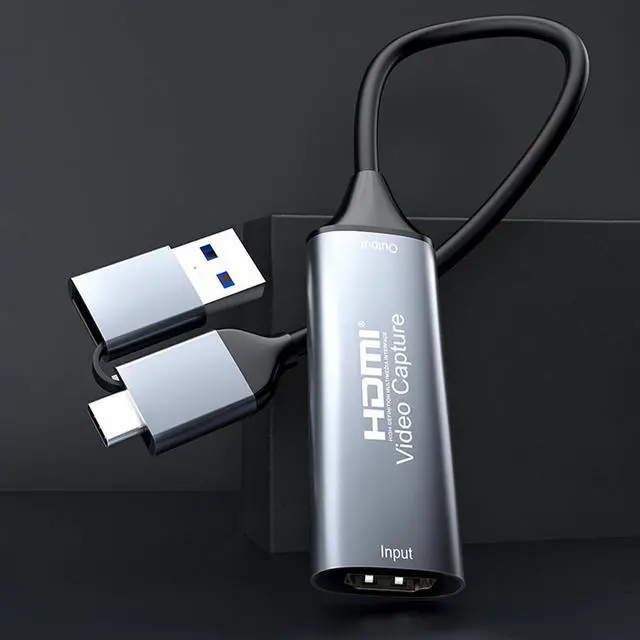 Alt view image 6 of 7 - HDMI Video Capture Card, HDMI to USB 3.0 & USB-C, 1080P 60FPS, Low Latency, Plug & Play for DSLR, Camcorder, Live Streaming, Gaming, Video Conferencing on PC, Mac, Tablet - 1 Pack