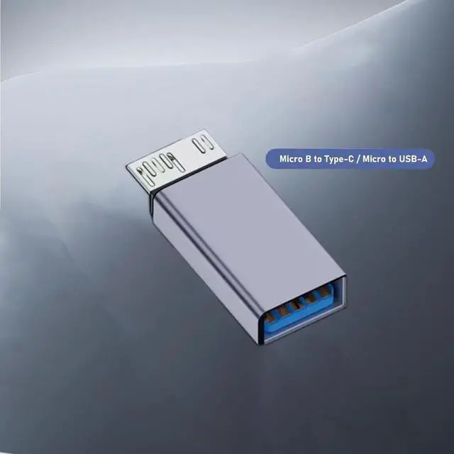Alt view image 4 of 6 - USB 3.0 Micro B Male to A Female Adapter - 5Gbps Converter for External Hard Drive, SSD, Camera - OTG Support, Gray (3-Pack)