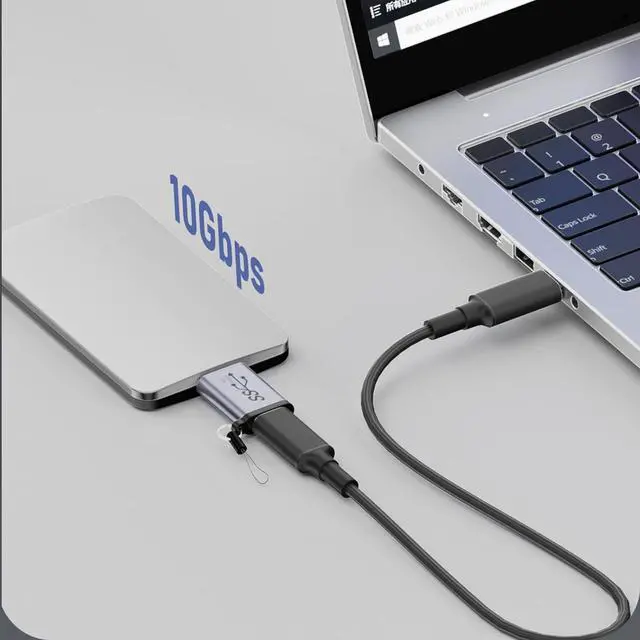 Alt view image 6 of 6 - USB 3.0 Micro B Male to A Female Adapter - 5Gbps Converter for External Hard Drive, SSD, Camera - OTG Support, Gray (3-Pack)