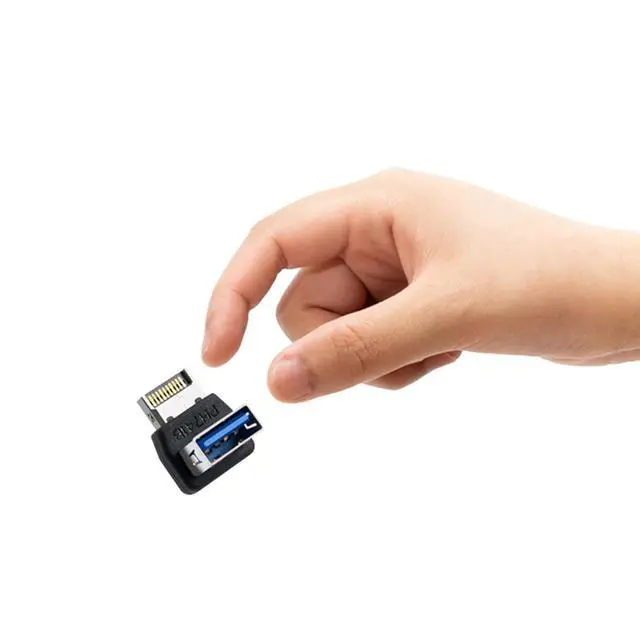Alt view image 6 of 7 - USB 3.2 Gen2 Type-E to USB 3.0 Female Adapter, 90 Degree Right Angle Internal Header Converter, for Motherboard Front Panel, PC Case Cable Management - (B)