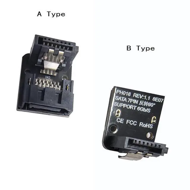 Alt view image 2 of 7 - SATA Male to Female 90 Degree Right Angle Adapter, Type A and Type B, 2 Pack
