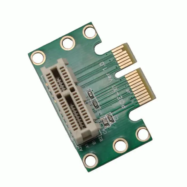 Alt view image 6 of 6 - PCIE X1 Male to Female Riser Card, PCI Express PCI-E 1X 90 Degree Adapter, Suitable for Server, Desktop, Bitcoin Mining Machine Transfer