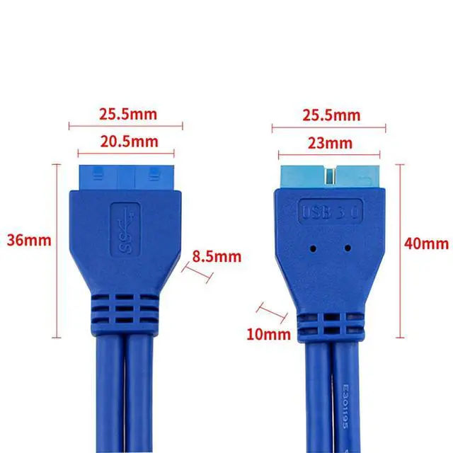 Alt view image 2 of 5 - USB 3.0 19/20-Pin Male to Female Internal Extension Cable (0.2m) - High-Speed 5Gbps for Motherboard Headers, Front Panel Ports & PC Builds
