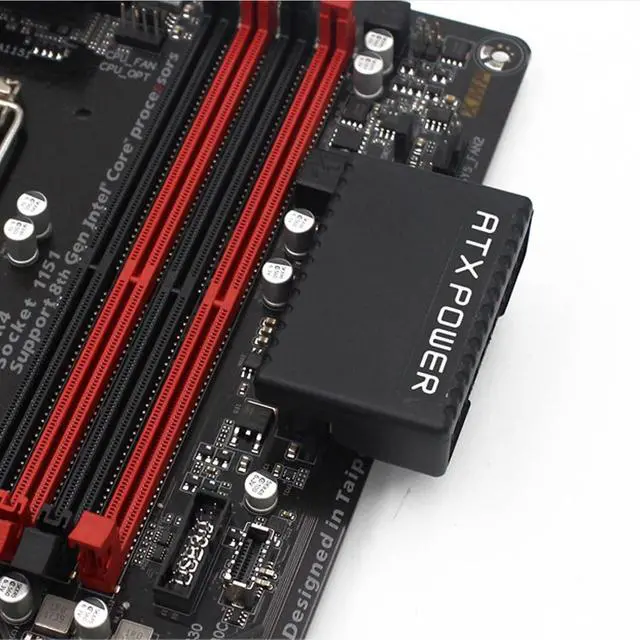 Alt view image 4 of 7 - ATX 24 Pin 90 Degree Right Angle Male to Female Adapter, Protective Shell for PC Motherboard Power Supply