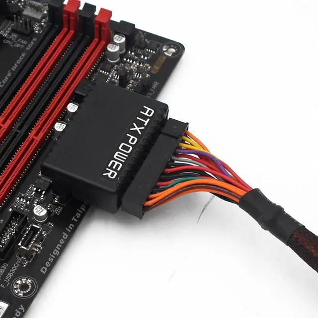 Alt view image 5 of 7 - ATX 24 Pin 90 Degree Right Angle Male to Female Adapter, Protective Shell for PC Motherboard Power Supply