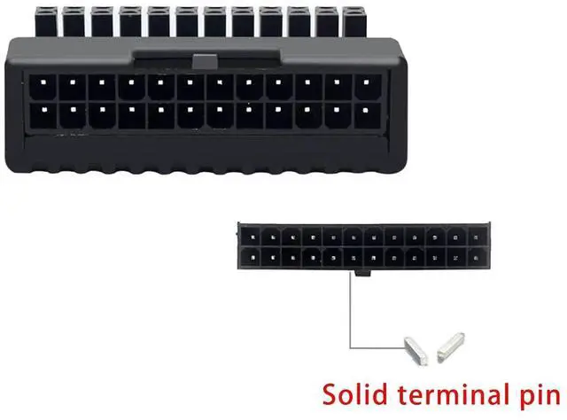 Alt view image 6 of 7 - ATX 24 Pin 90 Degree Right Angle Male to Female Adapter, Protective Shell for PC Motherboard Power Supply