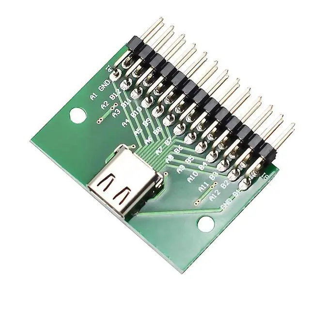 Alt view image 2 of 7 - USB 3.1 TYPEC Female with PCB Test Socket Test Board USB-c Female pitch2.54mm pin