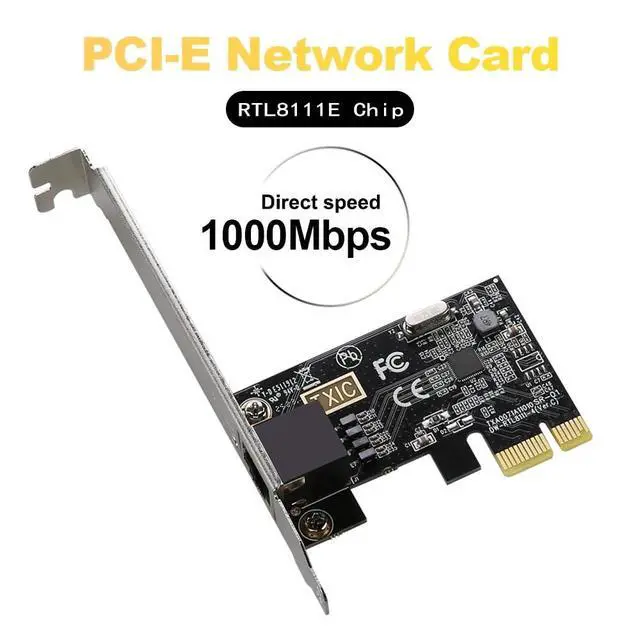 Alt view image 3 of 5 - PCI-E Network Card, Gigabit Ethernet Adapter, RTL8111E Chip, 1000Mbps, PCI Express X1 Interface
