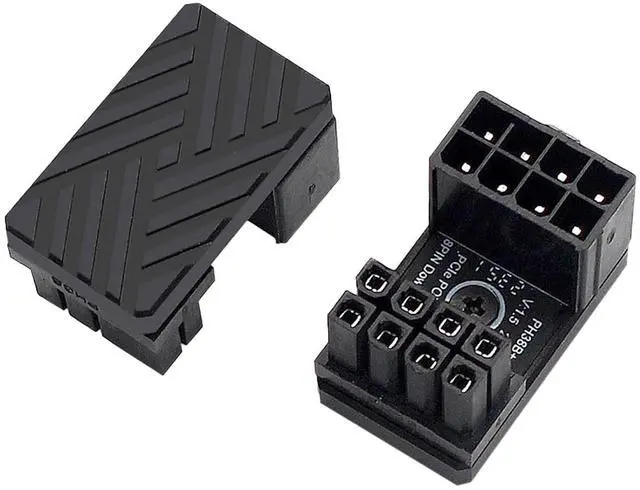 Main image of 180 Degree Angled 8-Pin GPU Power Extension Adapter Aluminum Alloy Cooling Shell with Thermal Silicone for Cable Management (Black/B Type)