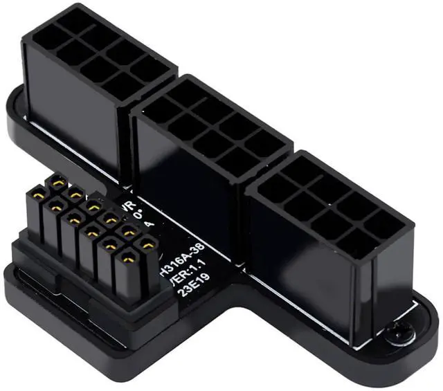 Main image of ATX 3.0 12VHPWR 16Pin (12+4p) to 3X 8-Pin PCIe 5.0 Graphics Card Power Adapter, 600W, 180 Degree Aluminum Alloy (A Type/Black)