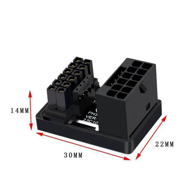 Alt view image 2 of 7 - 12VHPWR 180 Degree Angled Adapter, 600W PCIe 5.0 Power Adapter ATX 3.0 16 Pin (12+4) Connector for GeForce RTX 3090Ti 4070Ti 4080 4090 Graphic Card(A Type)