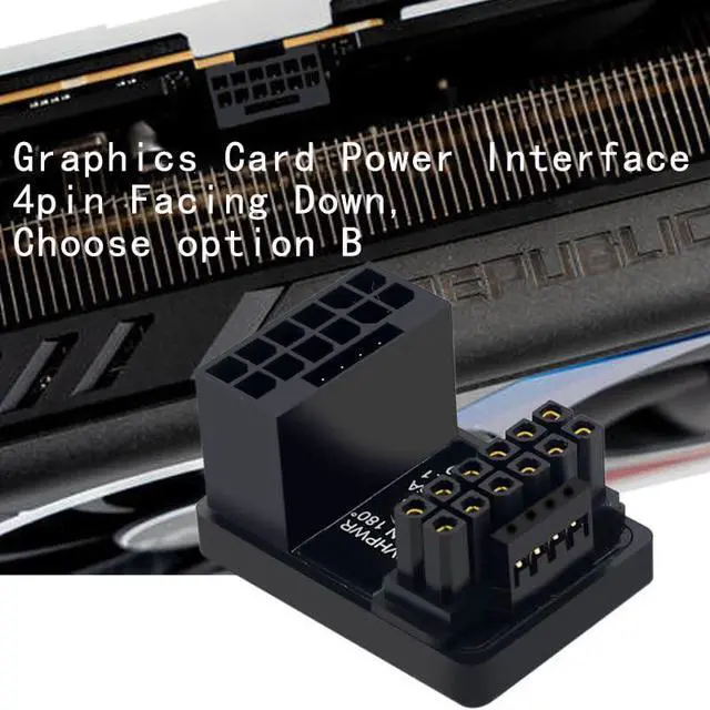 Alt view image 3 of 7 - 12VHPWR 180 Degree Angled Adapter, 600W PCIe 5.0 Power Adapter ATX 3.0 16 Pin (12+4) Connector for GeForce RTX 3090Ti 4070Ti 4080 4090 Graphic Card(B Type)