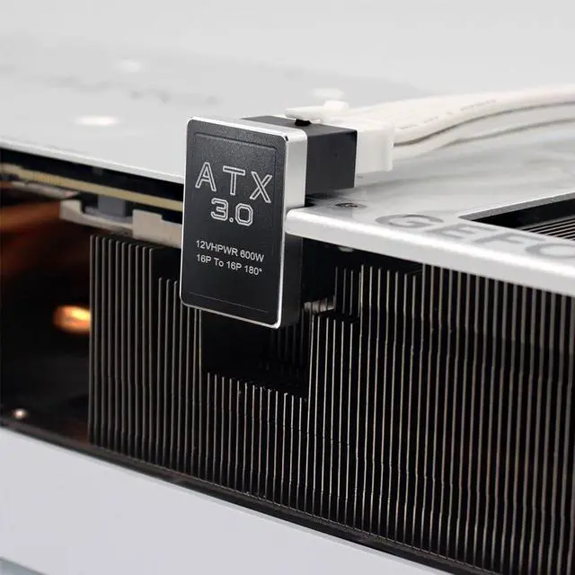 Alt view image 6 of 7 - 12VHPWR 180 Degree Angled Adapter, 600W PCIe 5.0 Power Adapter ATX 3.0 16 Pin (12+4) Connector for GeForce RTX 3090Ti 4070Ti 4080 4090 Graphic Card(B Type)