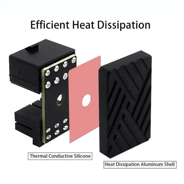 Alt view image 4 of 7 - 180 Degree Angled 8-Pin GPU Power Extension Adapter Aluminum Alloy Cooling Shell with Thermal Silicone for Cable Management (Black/B Type)