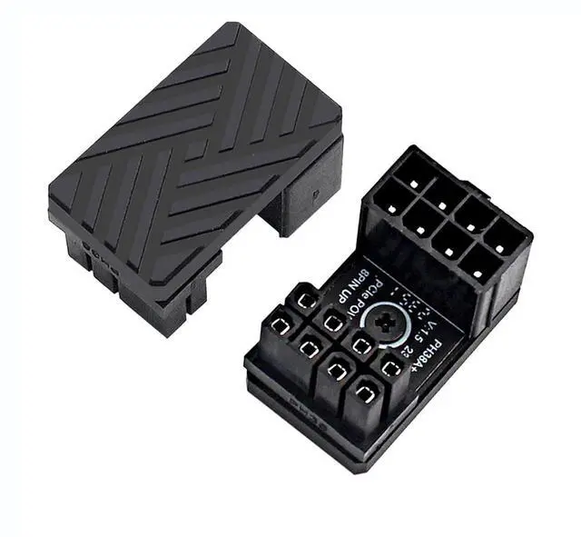 Main image of 180 Degree Angled 8-Pin GPU Power Extension Adapter Aluminum Alloy Cooling Shell with Thermal Silicone for Cable Management (Black/A Type)