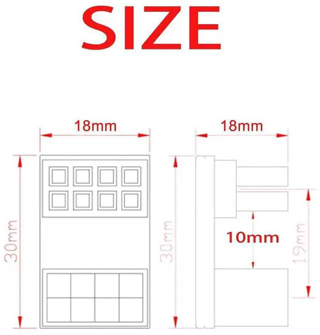 Alt view image 7 of 7 - 180 Degree Angled 8-Pin GPU Power Extension Adapter Aluminum Alloy Cooling Shell with Thermal Silicone for Cable Management (Black/B Type)