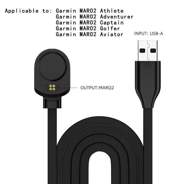 Alt view image 6 of 6 - USB A Charging Cable for Garmin-MARQ 2 Series Watches (3.3FT) - Garmin MARQ 2 Charging Cable, Type-A Dock Station, Black