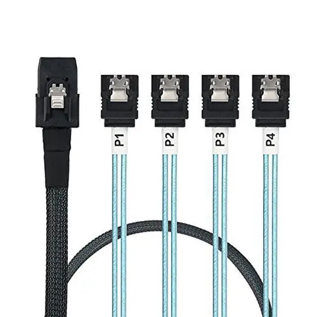 Alt view image 4 of 5 - Array Disk Cable Mini SAS 36Pin (SFF-8087) Male to 4 SATA 7Pin Female Cable, Mini SAS Host/Controller to 4 SATA Target/Backplane, 0.5M / 1.6FT