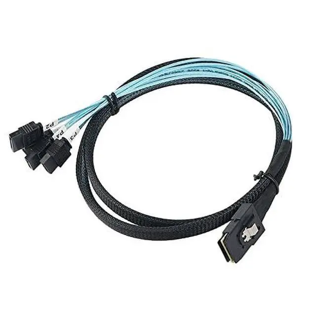 Alt view image 4 of 6 - Array Disk Cable Mini SAS 36Pin (SFF-8087) to 4 SATA 7Pin Cable, Mini SAS Host/Controller to 4 SATA Target/Backplane, 1M(3.3FT)