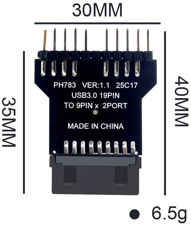 Alt view image 5 of 6 - USB 3.0 19 Pin Female to Dual USB 2.0 9 Pin Male Adapter with Cables