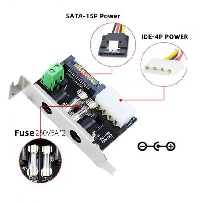 Alt view image 2 of 7 - DC 12V 5V Output Power System Intelligent Control Management System Power Card with PCI-E Bracket for Monitor Router