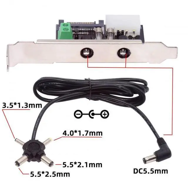 Alt view image 3 of 7 - DC 12V 5V Output Power System Intelligent Control Management System Power Card with PCI-E Bracket for Monitor Router