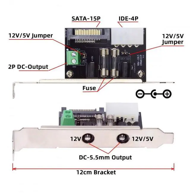 Alt view image 4 of 7 - DC 12V 5V Output Power System Intelligent Control Management System Power Card with PCI-E Bracket for Monitor Router