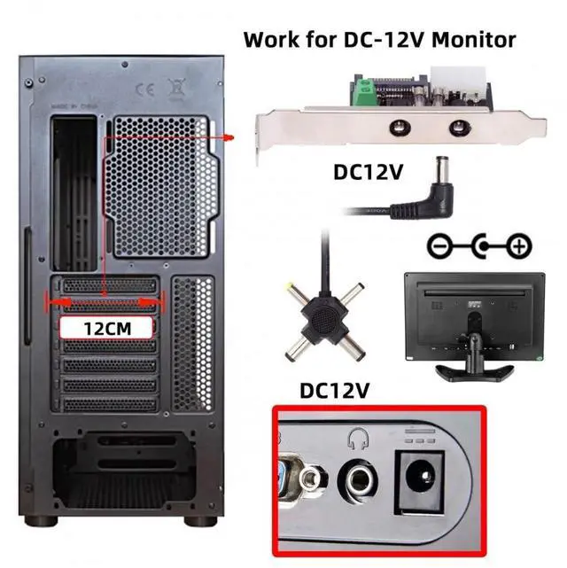 Alt view image 6 of 7 - DC 12V 5V Output Power System Intelligent Control Management System Power Card with PCI-E Bracket for Monitor Router