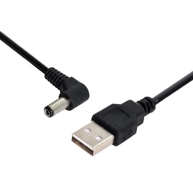 Alt view image 4 of 6 - Cable USB2.0 A Type Male to Right Angled 5.5 x 1.5mm DC 5V Power Plug Barrel Connector 90 Degree Charge Cable