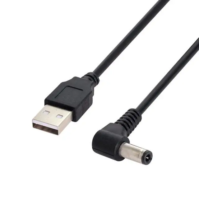 Alt view image 5 of 6 - Cable DC USB 2.0 A Type Male to Right Angled 5.5 x 2.5mm DC 5V Power Plug Barrel 90 Degree Charge Cable 100cm