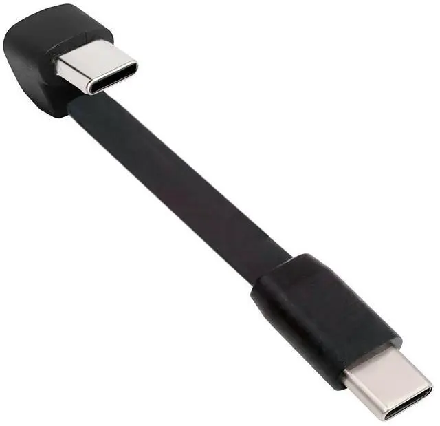 Main image of Ultra Slim Flat USB-C Type-C Male to Female Extension Power USB2.0 Data Cable Opposite U Shape Back Angled 65W Fast Charge for Laptop Tablet Phone