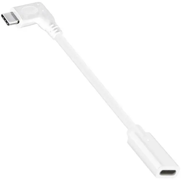 Main image of Cable White USB-C Type-C Male to Female Extension Power USB2.0 Data Cable 90 Degree Left Right Angled 65W Fast Charge for Laptop Tablet Phone