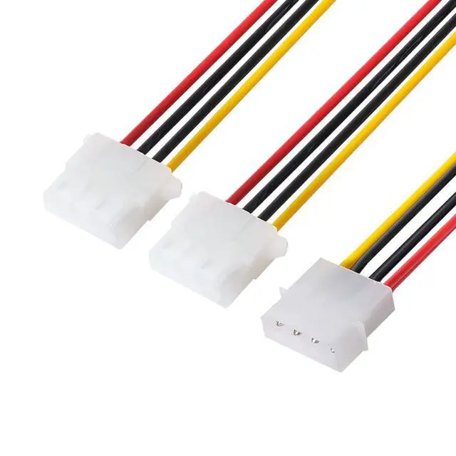Alt view image 3 of 5 - 4Pin Power Cable IDE 4pin Disk Power Male to Dual 4Pin Female Splitter Y 1 to 2 Extension Cable 12V+5V