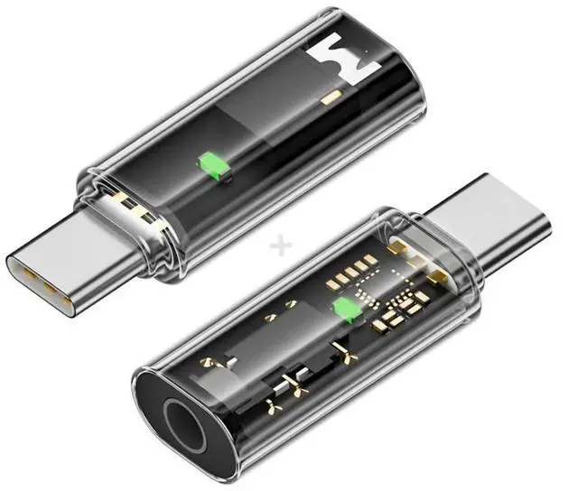 Main image of 2pcs/lot Audio Adapter Type C USB-C to 3.5mm Audio AUX & MIC Sound Card 16bit 48kHz Adapter Compatible with Laptop Tablet Phone