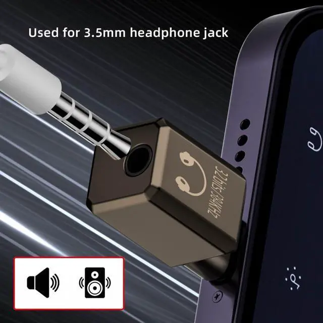 Alt view image 4 of 7 - Audio Adapter Type C USB-C to DAC 3.5mm HiFi Audio AUX & MIC Sound Card 384kHz 32bit Adapter KT02H20 Compatible OMTP CTIA with Laptop Tablet Phone