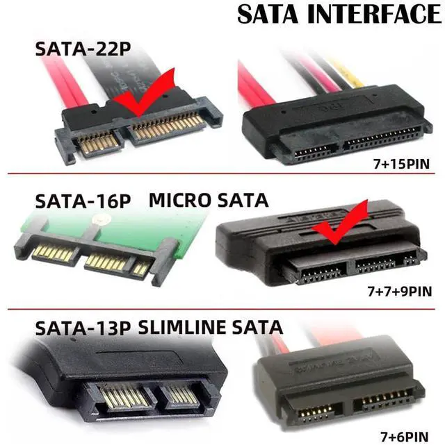 Alt view image 4 of 7 - Adapter 1.8" Micro SATA 7+9 16pin SSD HDD Disk to 2.5" SATA 7+15 22pin Adapter