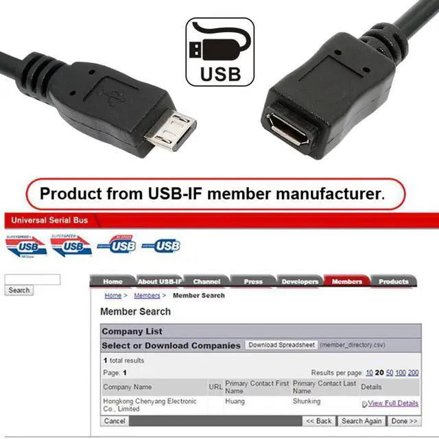 Alt view image 6 of 7 - USB 2.0 Micro USB 5Pin Male to Female Extension Cable - Hi Speed Data & Power (20cm)