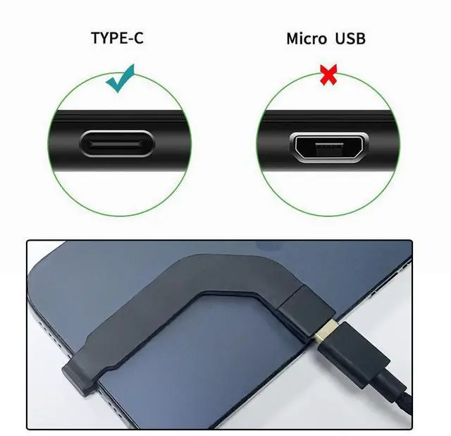 Alt view image 6 of 7 - Angled Type-C Male to USB-C Female Extension Ultra Slim Data Cable Connector Protector 65W Fast Charge for Tablet Phone (Black)