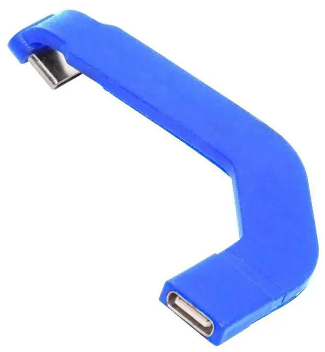 Main image of Angled Type-C Male to USB-C Female Extension Ultra Slim Data Cable Connector Protector 65W Fast Charge for Tablet Phone (Blue)