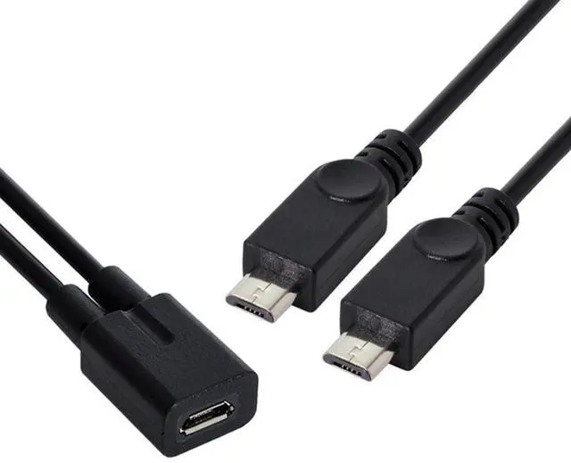 Main image of Cable Micro USB Female to Dual Micro USB Male Splitter Extension Charge Power Cable