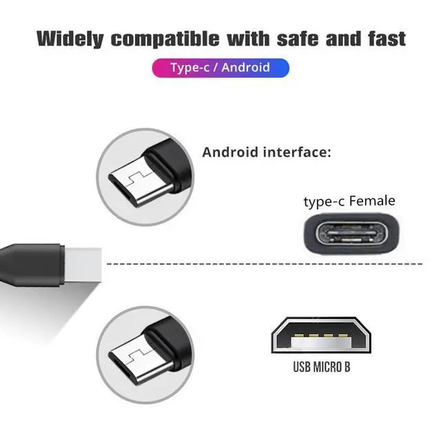 Alt view image 3 of 7 - Cable Type-C USB-C Female DC 5V to Dual Micro USB 5Pin Male Splitter Extension Charge Cable