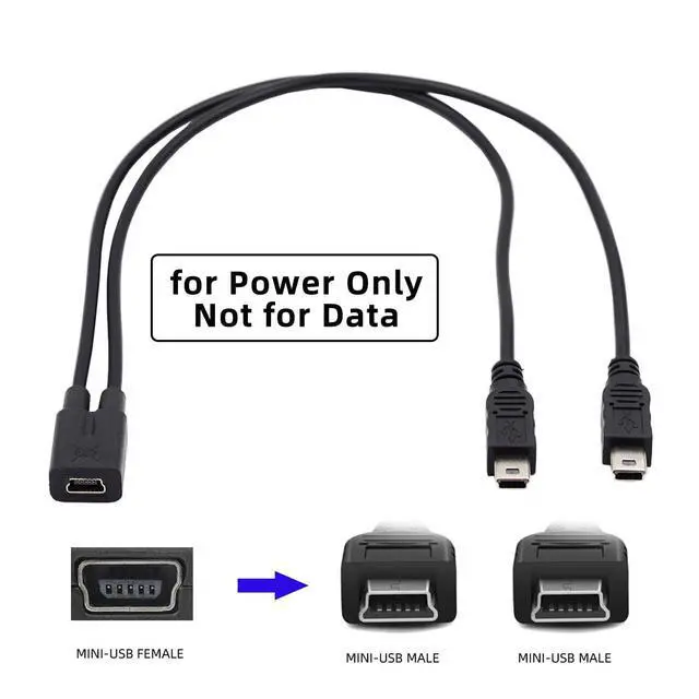 Alt view image 2 of 7 - Cable Mini USB 2.0 Female DC 5V to Dual Mini USB 5Pin Male Splitter Extension Charge Cable