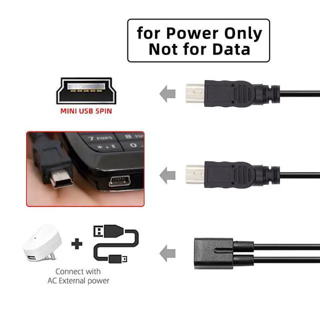 Alt view image 5 of 7 - Cable Mini USB 2.0 Female DC 5V to Dual Mini USB 5Pin Male Splitter Extension Charge Cable
