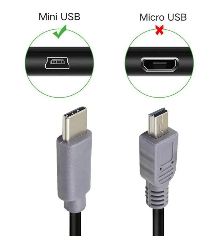 Alt view image 3 of 7 - OTG Cable USB 3.1 Type C Male USB-C Host to Mini USB2.0 5Pin Male Device OTG Data Cable for Laptop Phone (100cm)