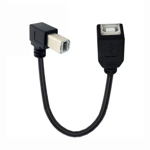 Alt view image 2 of 7 - USB 2.0 B Type Male to Female Extension Cable Right Angled 90 Degree 20cm for Printer Scanner Disk