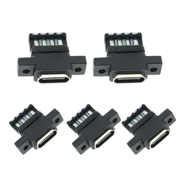 Main image of 5pcs/Set DIY OEM Type C Female Socket Connector to 6Pin PCBA Pinout Vertical Scew Mount Type DC 5V/20V PD Power