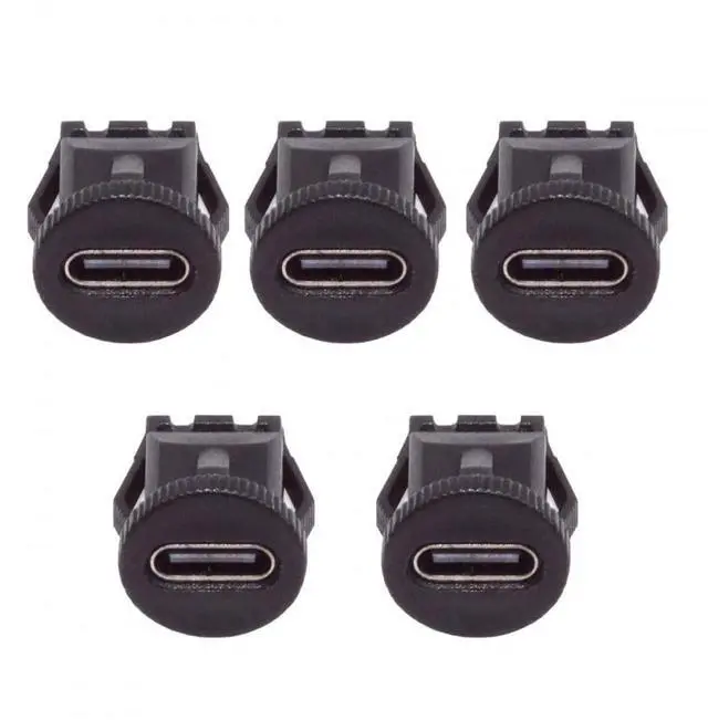 Main image of 5pcs/Set DIY OEM Type C Female Socket Connector to 6Pin PCBA Pinout Round Latch Mount Type DC 5V/20V PD Power IP67
