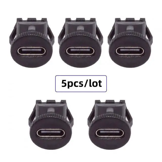 Alt view image 4 of 7 - 5pcs/Set DIY OEM Type C Female Socket Connector to 6Pin PCBA Pinout Round Latch Mount Type DC 5V/20V PD Power IP67