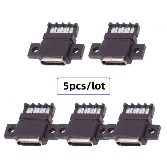 Alt view image 4 of 7 - 5pcs/Set DIY OEM Type C Female Socket Connector to 6Pin PCBA Pinout Flat Scew Mount Type DC 5V/20V PD Power